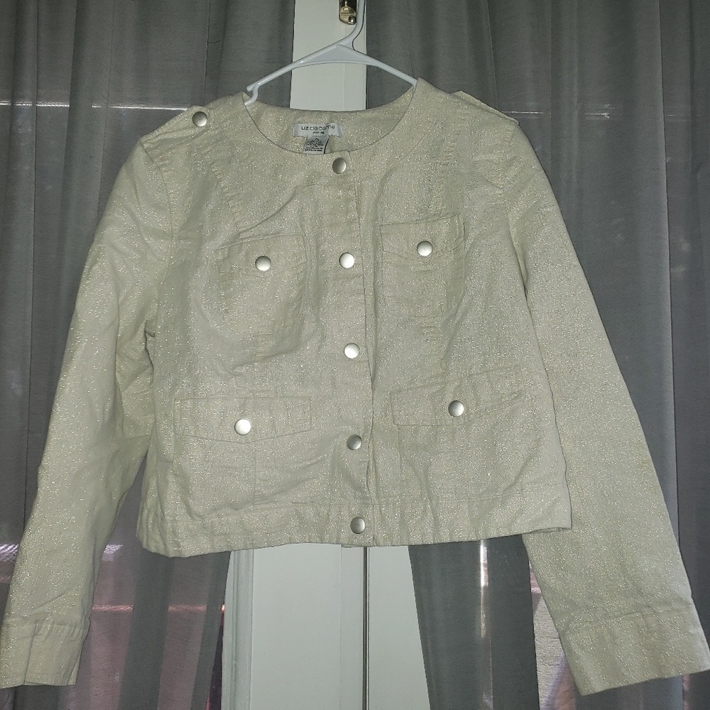 Liz Claiborne Gold  ShimmerJacket PL